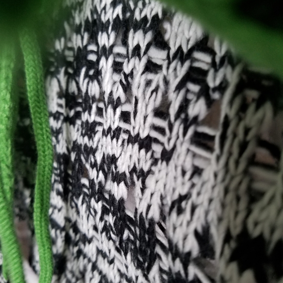 DO + BE Cardigan Sweater Color Block Grunge  Oversized  Looped Fringe NWT small - Picture 7 of 10